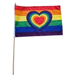 Rainbow Heart 30x45 cm. Stick flag